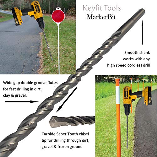 Keyfit Tools 12" Stainless Steel Contractor Grade MarkerBit Driveway