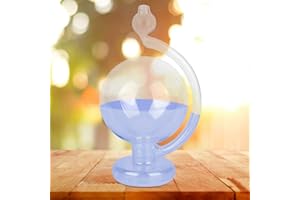 DOACT Weather Forecast Bottle, 5.9inch Blue Glass Barometer Decor for Home Weather Prediction and Decoration