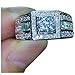 BigRose 2.65CT Men Rings Brilliant Cubic Zirconia Wedding Band Rhodium Plating Engagement Ring Solid 925 Sterling Silver 10