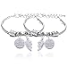 lauhonmin 2pcs BBF Best Friends No Matter Where Compass Split Broken Heart Double Bracelets Set Friendship Gift (Charm Bracelet)