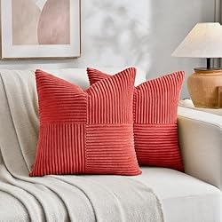 Fancy Homi 2 Packs Red Decorative Throw Pillow