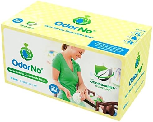OdorNo Model INF-2-4103 Odor-Barrier, Multi-Layer Infant Waste Disposal Bags, 2 gal, 20 Count