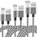 KINGBACK Lightning Cable 3Pack 3ft 6ft 10ft Nylon Braided Lightning Cable Cord USB Charging Cable Charger for Apple iPhone 7/7 Plus/6/6s/6 Plus/6s Plus/5/5c/5s/SE,iPad iPod Nano iPod Touch