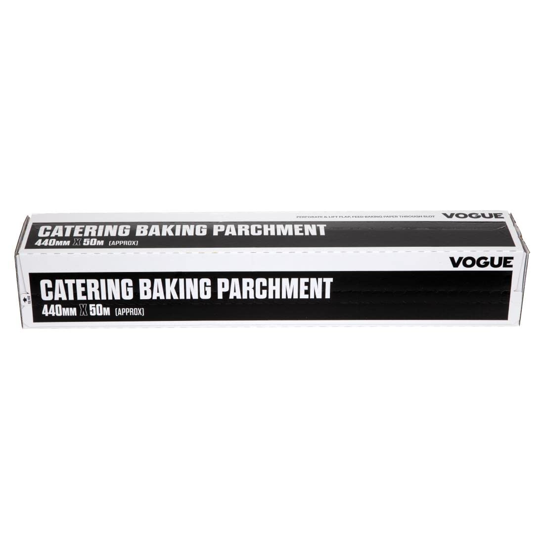 Vogue Baking Parchment Paper 440 mm x 50 metres, White, Silicone Coating Stops Baked Goods Sticking - Gluten, Wheat & Chlorine Free - Extra-Wide Baking Paper, Temperatures up to 230°C, DM177