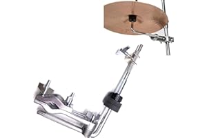TUOREN Cymbal Boom Arm with Cymbal Stand Clamp, Cymbal Cowbell Mount L-Arm Rod Dual Mounting Holder with Drum Set Clamp Percussion Mount Bracket for Jam Blocks Cymbal Tambourine