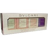 Bvlgari 4-Piece Mini Gift Set for Women, 0.16 Oz Rose Goldea Blossom Delight EDP, Rose Goldea Blossom Delight EDT, Omnia Crystalline EDT and Omnia Amethyst