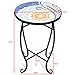 Giantex Outdoor Side Table, Mosaic Patio Table, 14inch Accent Table Plant Stand, Ceramic Tile Top Metal Frame, Small End Table Porch Beach Patio Garden Balcony Poolside