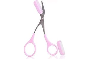 NT-LING Eyebrow Trimmer scissors With Mini Comb,Ladies Men's Auxiliary eyebrow comb scissors,Perfect eyebrow trimming tool for better control of length,prune of eyebrows Shaping at home Makeup Tools.