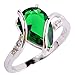 Emsione 925 Sterling Silver Plated Created Tear Drop Rainbow Topaz Womens Ring