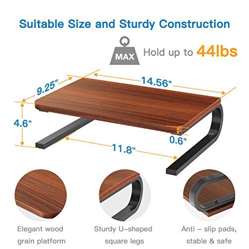 image for Wood Monitor Stand - Computer Monitor Stand Riser with 14.5 Inch Wood 