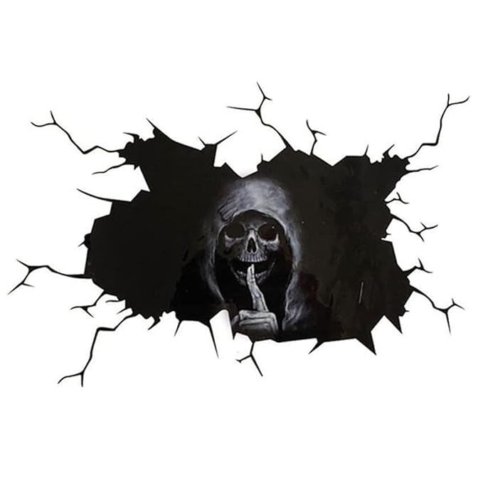 YHomU Halloween Car Sticker Scary Horror Disposable Adhesive Skeleton