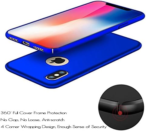 DigiRole New Ultra THINEST Slim iphone x Case lightweight , Anti Fingerprint Flexible Protective Strong Ultra Slim and Light Weight Design Hard TPU iphone x Case (Blue)
