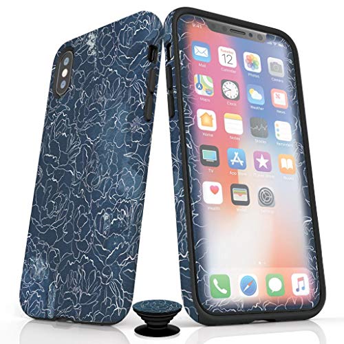 Phone Accessory Bundle for iPhone 7/8 Plus - Screen Protectors, iPhone Case, and Cell Phone Grip with White Orchid Design