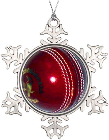Kappies nip Personalised Christmas Tree Decoration Cricket Ball Badge Pin Natural Christmas Snowflake Ornaments