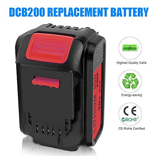 4-Pack 6.0Ah 20V for Dewalt DCB205 Battery, 2Pack Lithium-ion Replacement Battery for Dewalt dcb200 DCB204 DCB207 DCB205-2 DCB180 DCD985B DCD771C2 DCS355D1 DCD790B Cordless Power Tools - Thumbnail 4