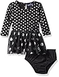 Limited Too Baby Girls' Long Sleeve Hearts and Dots Knit Dress, Black, 24M