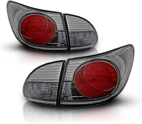 Amerilite スモークledテールライト ペア 4個セット トヨタカローラ用 運転席と助手 Amerilite スモークledテールライト ペア 4個セット トヨタカローラ用 運転席と助手