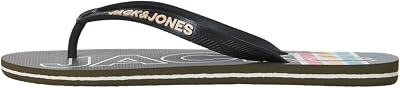 Chanclas Jfwpalm Print para hombre, Olive Night, 8/9 UK