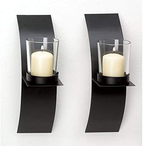 Mememall Fashion NEW Modern Art Candle Holder Wall Sconce Plaque Set Of Two