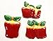 Tuscan Hand Painted Set of 3 Assorted Apple Magnets 3-3/4