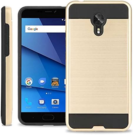 shisha BLU Vivo 8 Case, Drop Protection Hybrid Dual Layer Armor Protective Case Cover for BLU Vivo 8 (Gold)