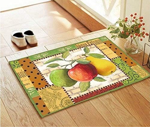 Elegant Anti-Slip Rubber Backing Standing Kitchen Designs Rug Floor Mat 28" X 18" (Apples and Pears)