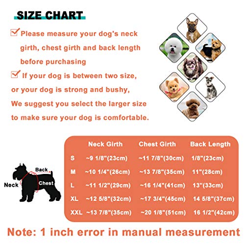 voopet Dog Jacket, Warm Winter Coat for Dogs - Soft Fleece Lining Costume, Reindeer Pattern Dog Apparel Windproof Padded Vest Clothes for Small and Medium Dogs - Thumbnail 2