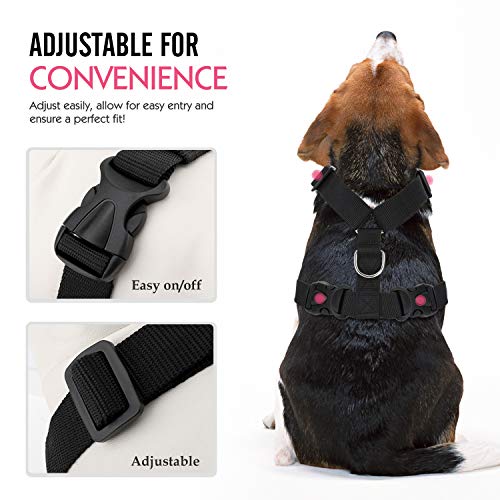 Pawaboo Dog Safety Vest Harness, Pet Car Harness Vehicle Seat Belt with