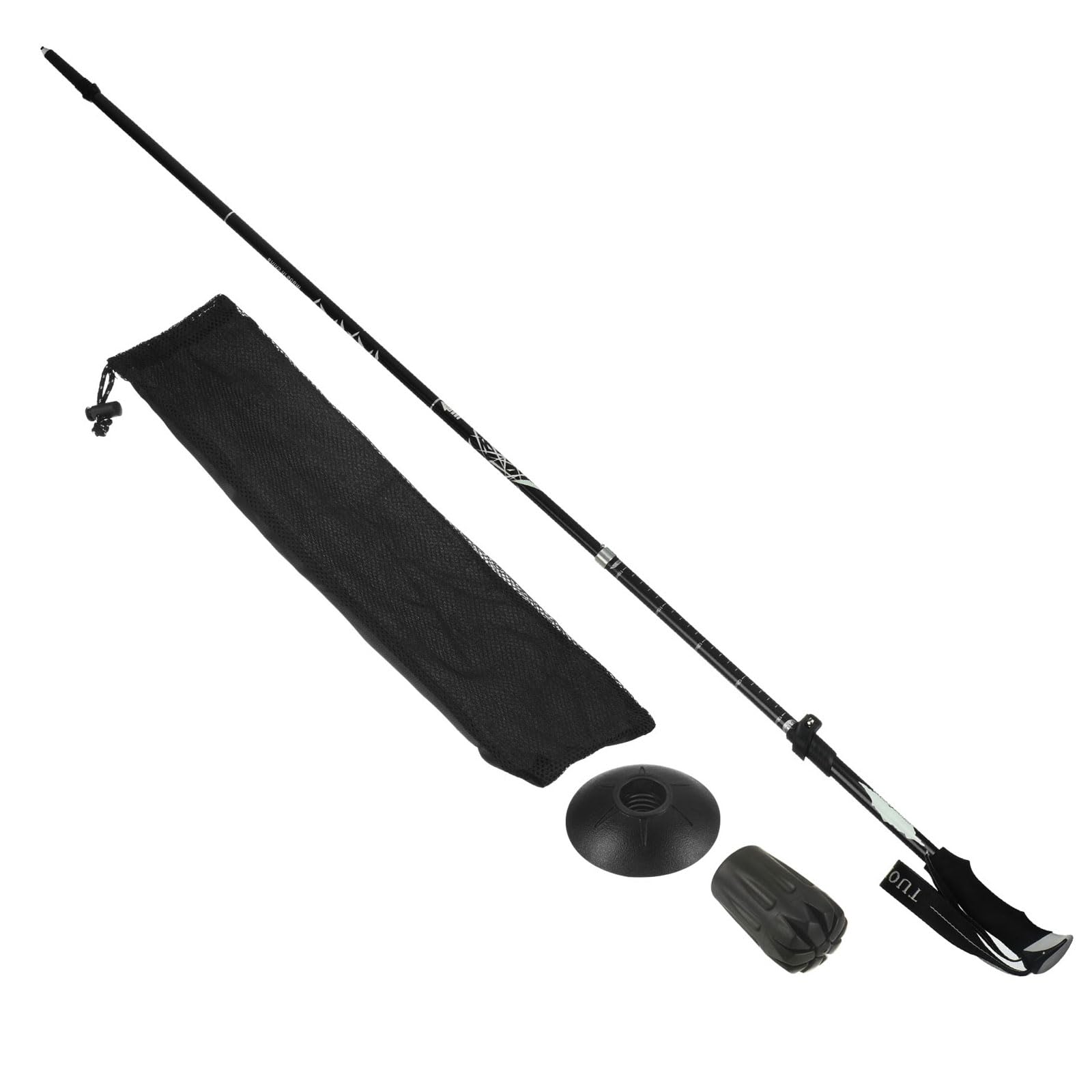 M METERXITY Trekking Poles - Collapsible Hiking Walking Sticks with Mud Basket, Telescopic & Folding, Apply to Men Women Backpacking (43-51", Black)