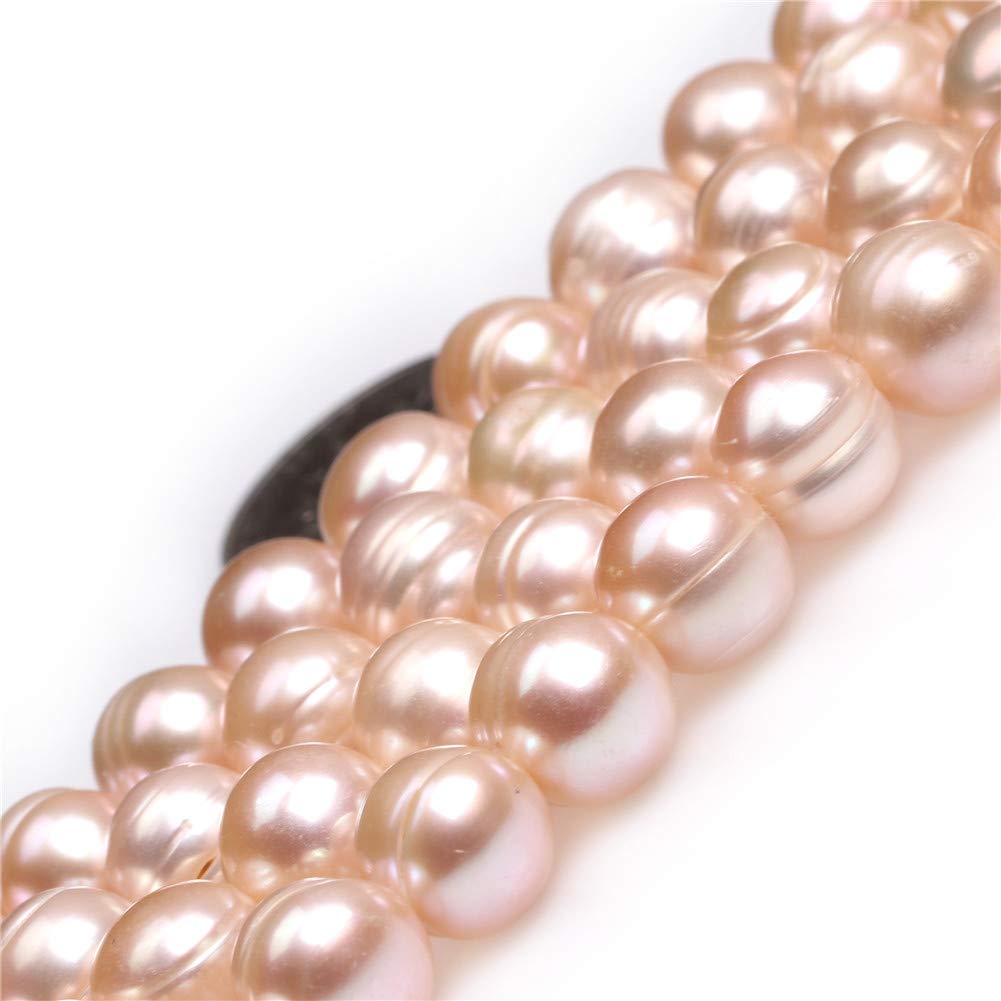 Sweet & Happy Girl's Store 9-10mm Orange Color Freshwater Pearl Dyed Beads Strand 15 Inch Jewellery Making Dyed Beads