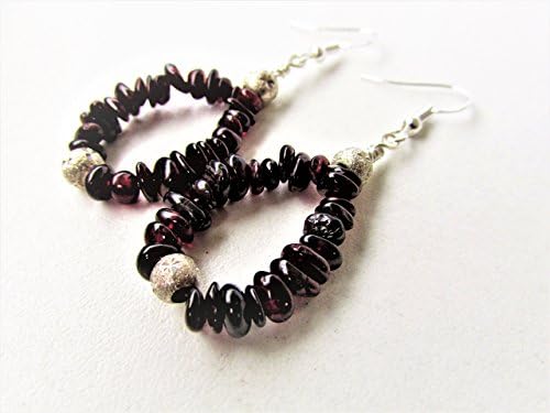 Sri Lanka Garnet modern hoop earrings