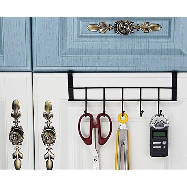 3 Packs Over The Cabinet Door Hooks 5 Hooks Organizer Rack Wardrobe Hanger Kitchen Office Storage Chrome Finish Amazon Sg Home