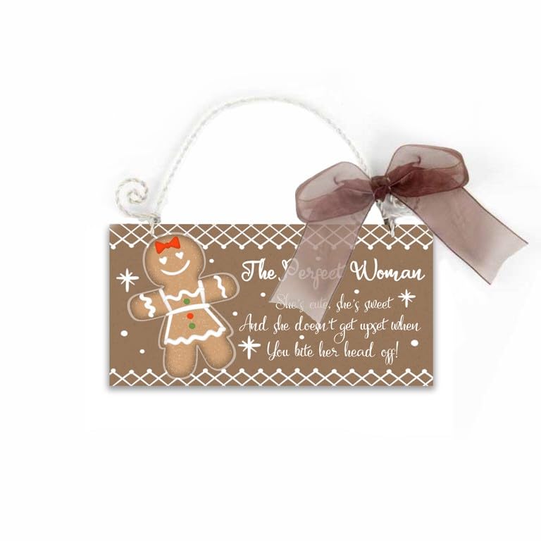 The Perfect Woman Gingerbread - Small Wooden Sign 15cm x 7.5cm by Heaven Sends