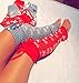 Women Knee High Socks Long Boot Socks Winter Cable Knit Leg Warmers (One size, red)