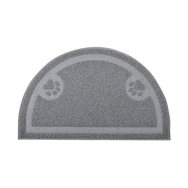 DM Cat Paw Print - Tappetino per lettiera per lettiera Kitty, a metà cerchio, 60 x 36 cm