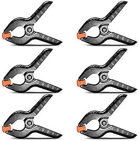 NEWYI Heavy Duty Muslin Canvas Paper Spring Clamp Clip 4.3"/11cm for Photo Studio Backdrops/Backgrounds Woodworking 6-Pack Set