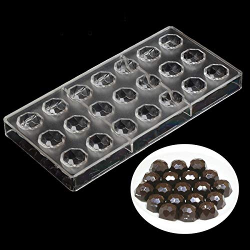 Jeteven Chocolate Candy Jelly Bonbon Making Mold, Non-stick PC Polycarbonate Mould Tray (Diamond)