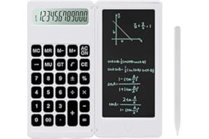 IPEPUL Desk Calculator, Desktop Small Calculator with Writing Notepad, Basic 4-Function Math Large Button Calculator, School Supplies for Kids, Middle/High School Students (White)