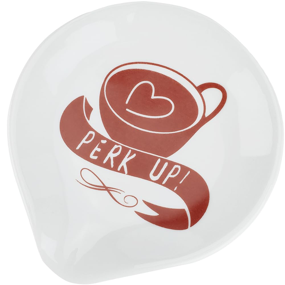 GORGECRAFT Ceramic Spoon Rests Perk Up Coffee Tea Fork Rest Holder Heat-Resistant Kitchenware Cooking Gadget Utensil Rest for Kitchen Countertop Stove Top Coffee Bar Station Housewarming Gift,White