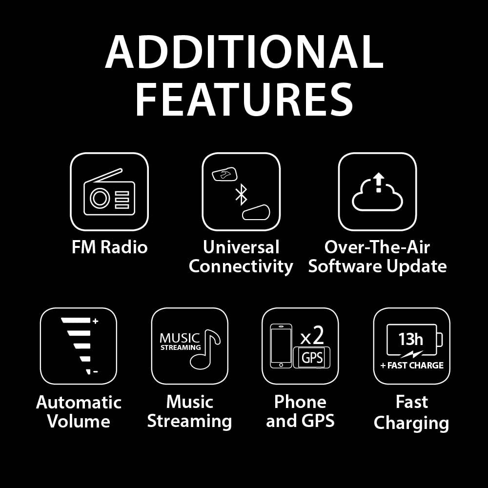 Cardo Systems FREECOM 2X Motorcycle 2-Way Helmet Bluetooth Communication System Headset Intercom, Universal Bluetooth Connectivity, Waterproof, 40mm Speakers - Single Pack