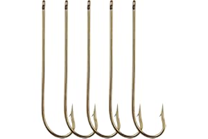 JJZS 100pcs Long Shank Fishing Hooks High Carbon Steel Fly Tying Jig Hooks Super Sharp Barbed Hook Tips Tan Color 13 Sizes for Choice