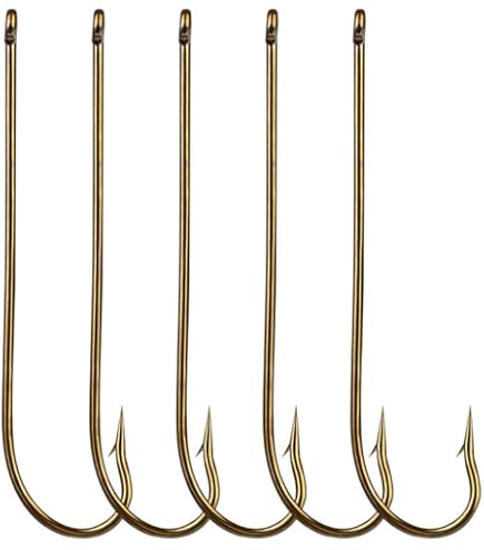 Amazon.com: Fishing Hook 100 Pcs Long Shank Gold Fishing