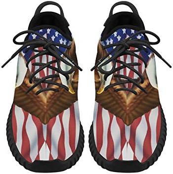 D-Story American Flag Eagle and Stripes Grus Mens Boost Shoes Boost Sneakers Energy Bounce Breatheable Woven Running Mens Shoes
