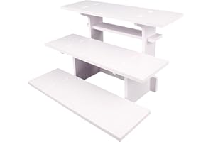 Luxinika 3-Tier Straight Retail Table Risers Display Stand with Shelves for Vendor Events, Farmers Market Craft Fair Rack Candle Soap Stand For Shows Countertop Pop Up Shop Tumblers Candy (White)