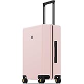 LEVEL8 Pink Suitcase with Spinner Wheels, Carry on Luggage Airline Approved, Suitcase for women Men, Lightweight Luminous Textured, Tsa Lock, 20 Inch