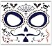 10 Packs Day of the Death Halloween Temporary Face Tattoos, Families Sugar Skull Black Skeleton Web Full Face Mask Tattoos for Party Favor Supplies