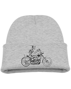Skeleton On Motorcycle Kid's Hats Winter Funny Soft Knit Beanie Cap, Unisex