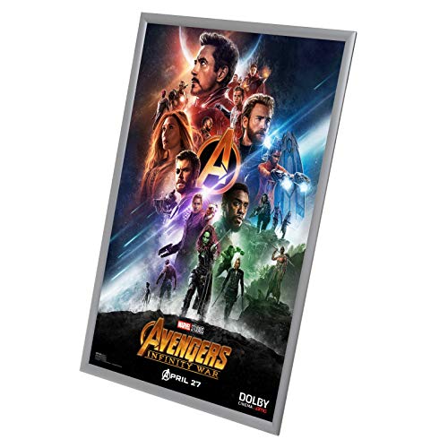 SnapeZo Movie Poster Frame 27x40 Inches, Silver 1.2 Inch Aluminum