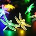 Solar Outdoor Christmas String Lights by ApexPower, 8 Modes 20LED Dragonfly Waterproof Light for Garden, Yard, Home, Landscape, and Holiday Decorations(Multicolored)