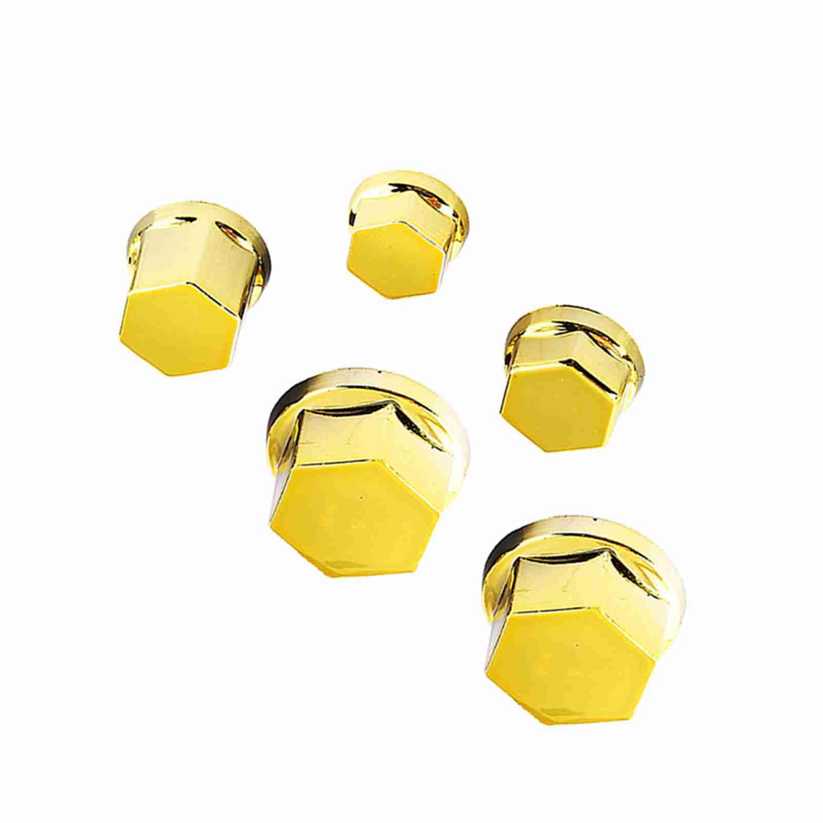Fydun Bolts Toppers Caps, Motorcycle Screw Caps,30Pcs Motorcycle Screw Cover Motorcycle Motorbike Hex Socket Screw Nut Bolt Cap Cover Decoration (Gold)